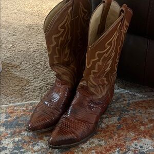 Vintage Men's Justin’s Lizard Cowboy Boot